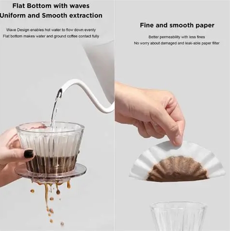 Timemore basket paper filter 01 kertas penyaring kopi filter wavy paper origami cup 1-2 50 sheets