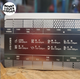 Grinding size card cafede kona for coffee